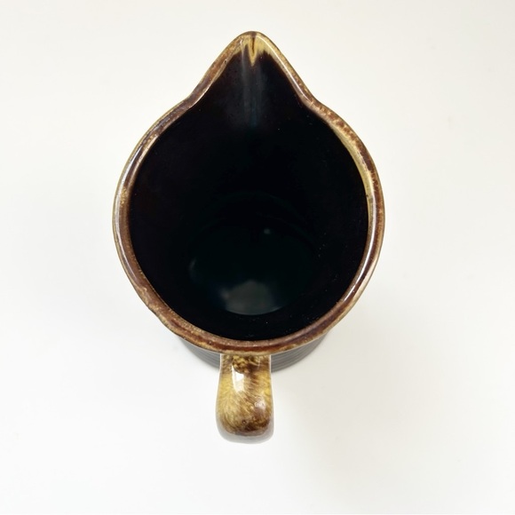 Vintage Made in Japan Two Tone Brown Glazed Pottery Pitcher Mid-Century Modern - Picture 5 of 9